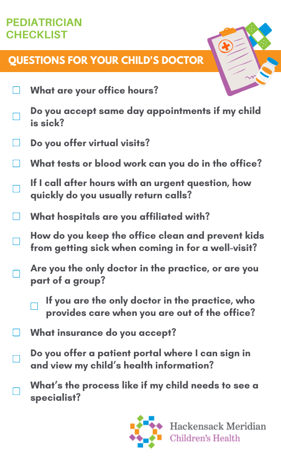 Pediatrician Checklist Infographic