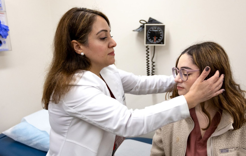 Female Patient Assessed by Physician
