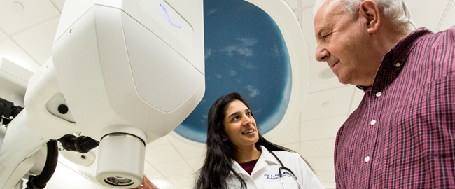 Cancer patient and doctor