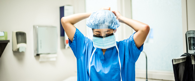 physician preparing for surgery
