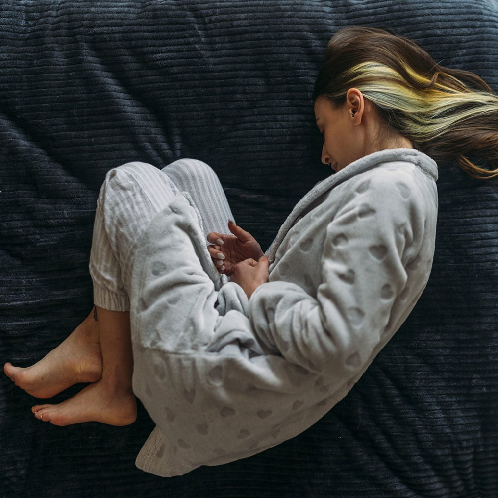 Woman with stomach pain