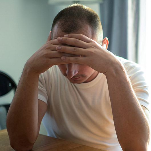 Man dealing with anxiety