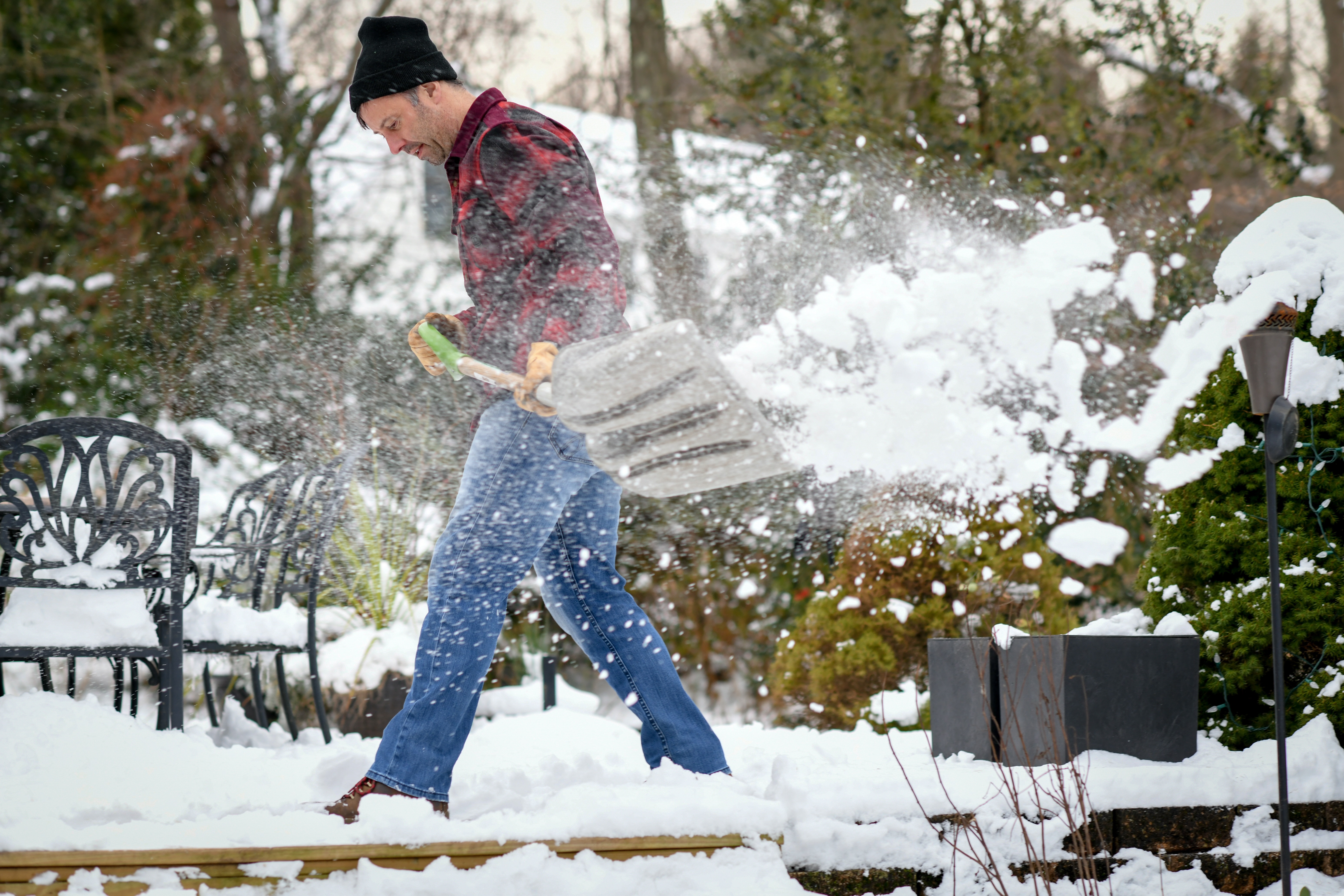 Man shoveling snow