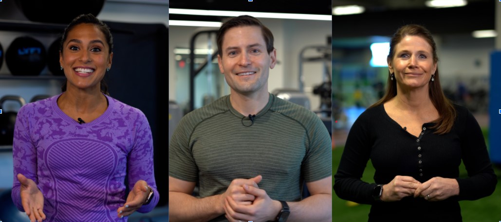 Three adults give workout tips