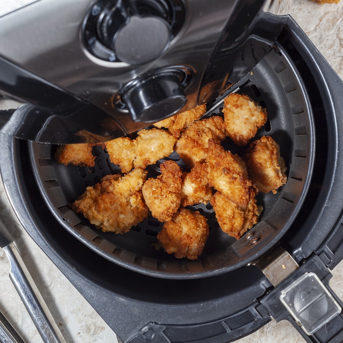 popcorn chicken in an air fryer 