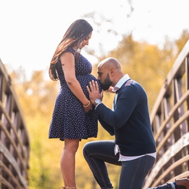 Pregnant woman and man