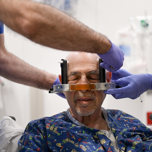 atient with Parkinson's disease gets prepped for HiFu procedure