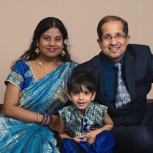 Srinivas Rao and his wife and son. 