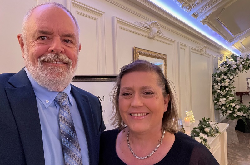Doreen Therien and her husband smiling