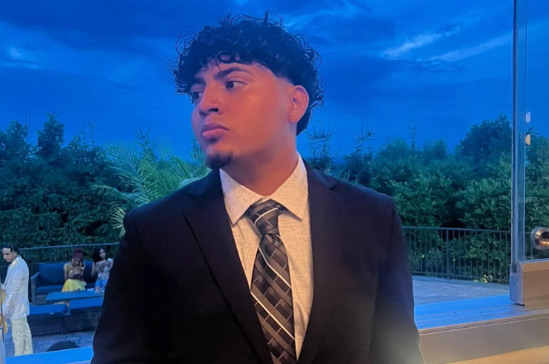 Eighteen-year-old Simon Falcones-Sarmiento looks off into the distance.