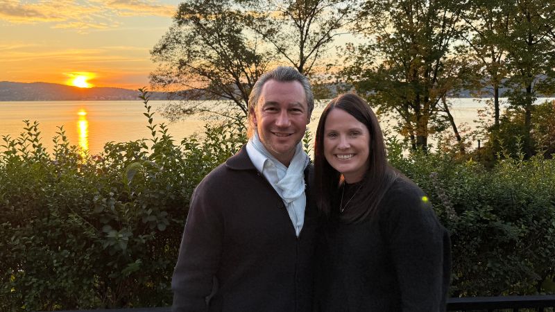 Image shows Hackensack Meridian Patient and NJ Assemblyman John Peter Allen posing with his wife.