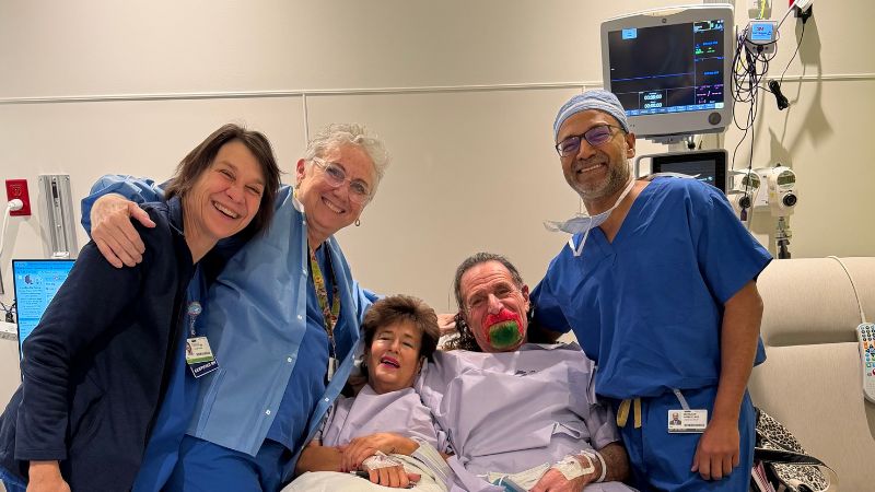 John Zisa and Cynthia DePalma with their kidney surgery care team.