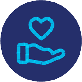 hand holding heart icon