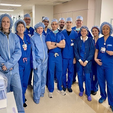 group of healthcare providers in scrubs