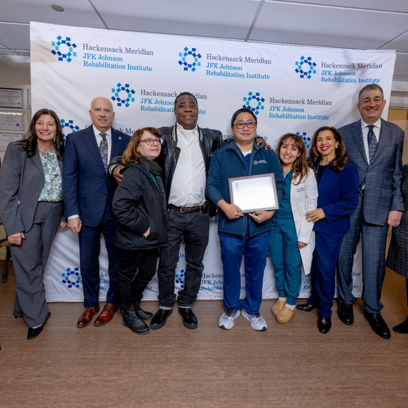 HMH JFK JRI leadership and physicians with Tracey Morgan