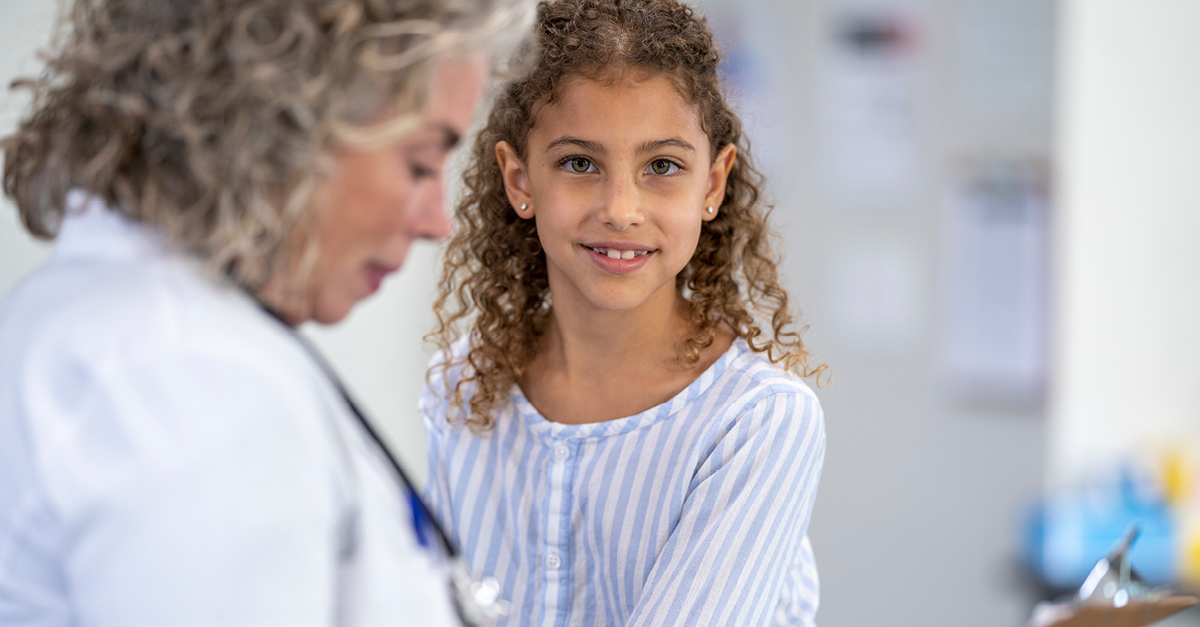 Pediatric patient with doctor