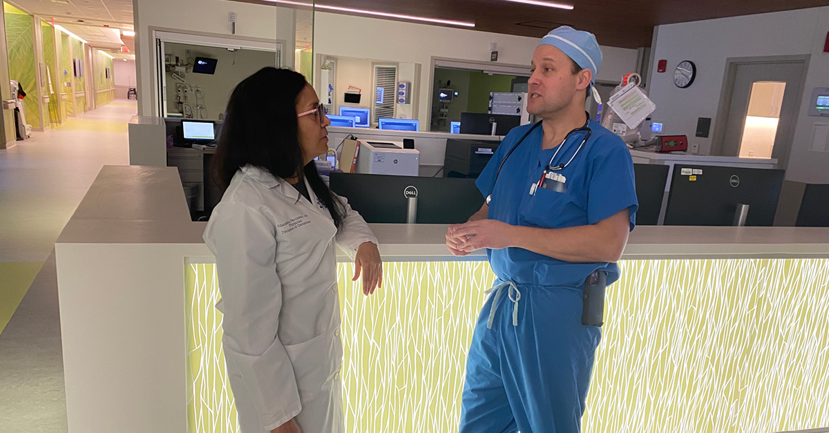 Two doctors in discussion