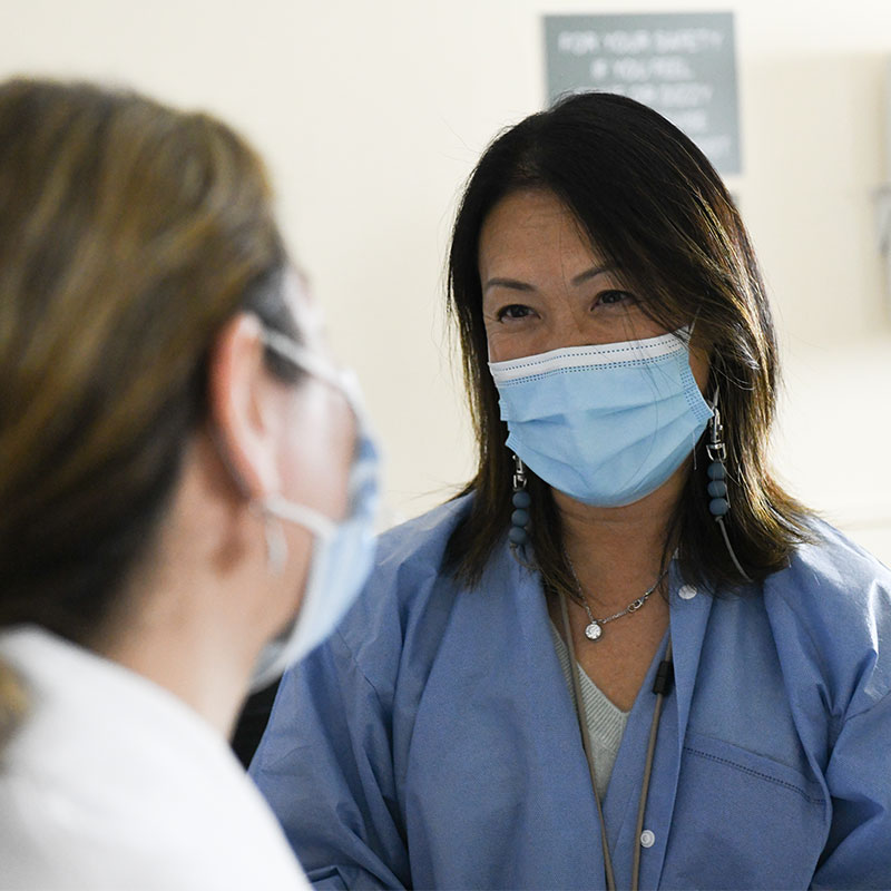 Patient speaking with doctor