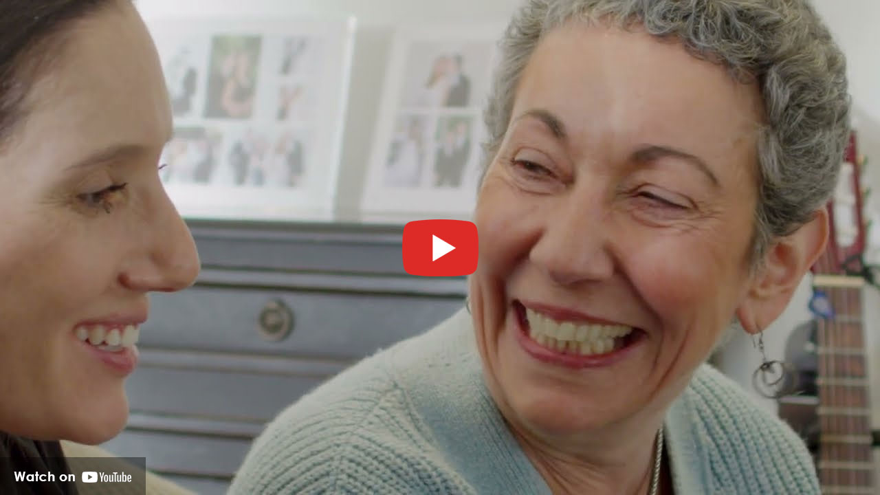 Two women smiling