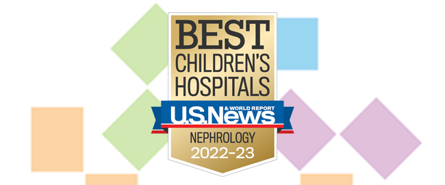 U.S. News & World Report Badge Children's Hospitals Nephrology 2022-2023