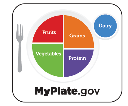 MyPlate is the current nutrition guide published by the USDA, outlining the ideal portions of food you should eat.