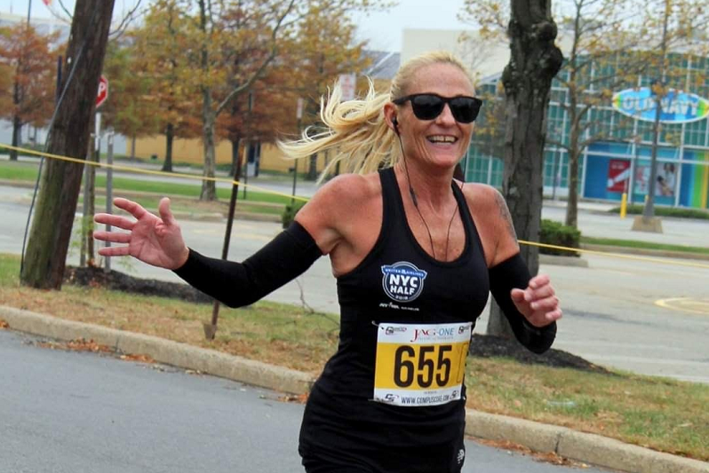 Barbara Willock running a marathon
