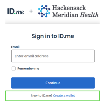 ID.me Sign On and Create Wallet Image