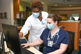 Nurses at the computer