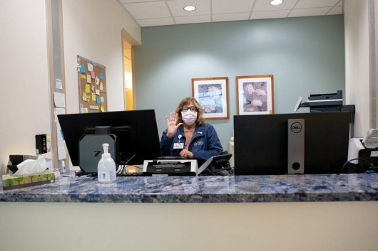 front desk to the pediatric surgery department