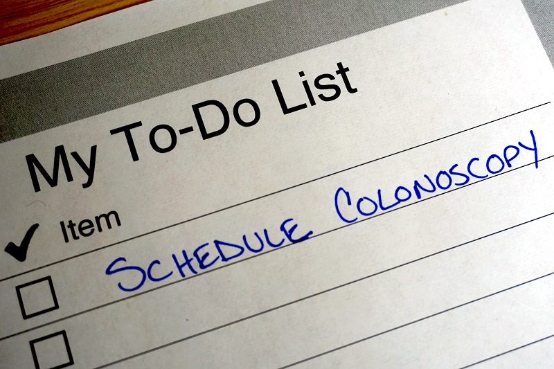 Reminder on to do list to schedule a colonoscopy