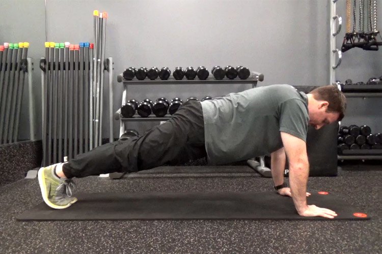 Man in plank position