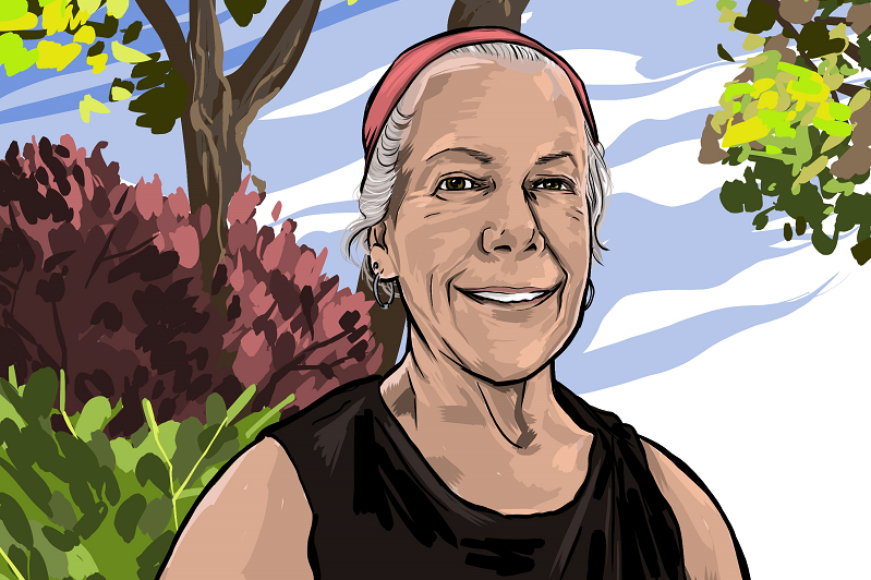 An illustrated drawing of runner, Laura Messina