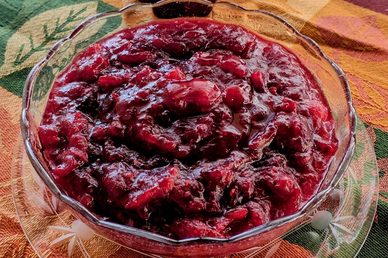 Bowl of cranberry sauce