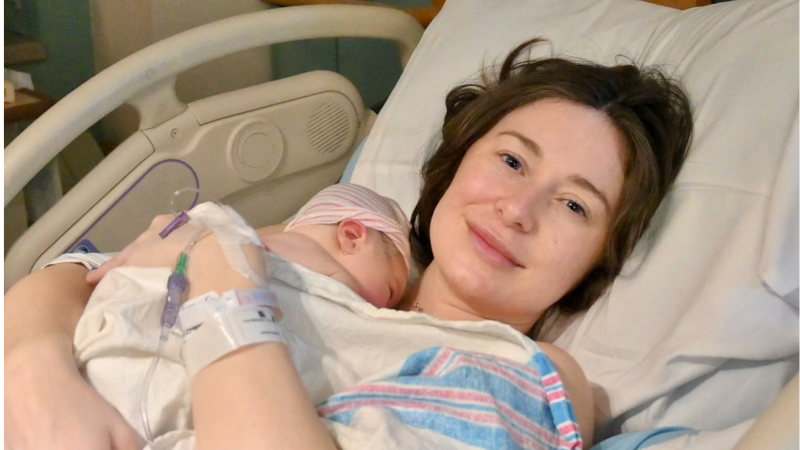 Mother and newborn baby