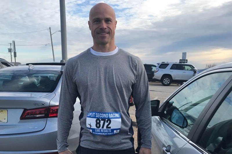 Point Pleasant man standing outside after running for donations to Behavioral Health at Raritan Bay Medical Center.