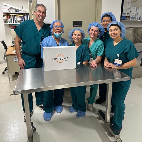 Staff showcasing Optilume BPH Catheter System