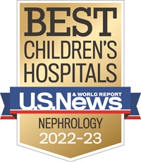 U.S. News & World Report Badge for Children's Hospitals for Nephrology 2022-2023