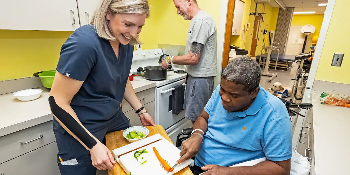 Medical professional with patient