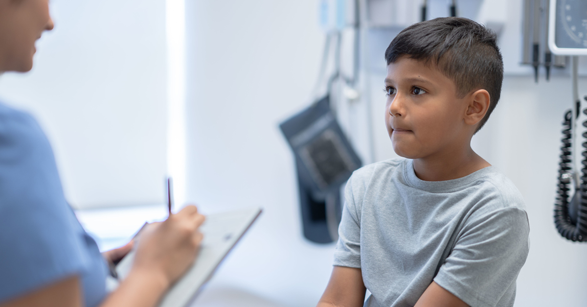 Child using nasal spray