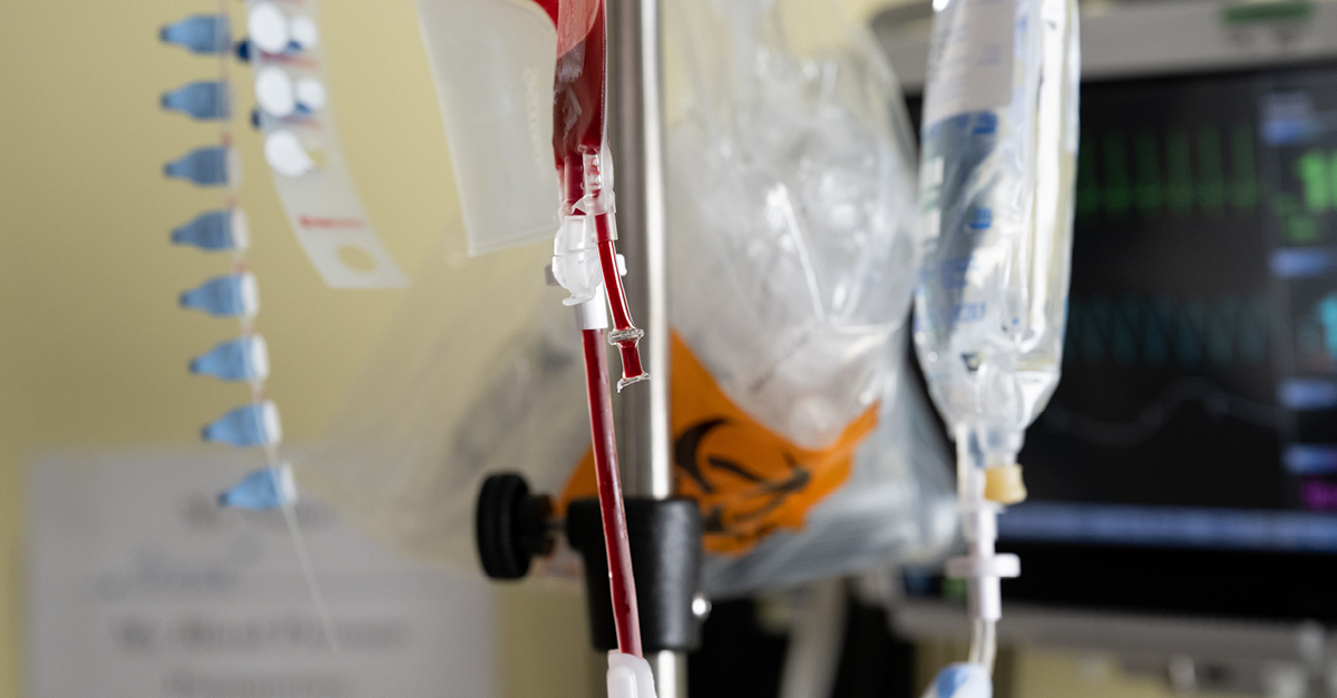 IV bags and medical equipment